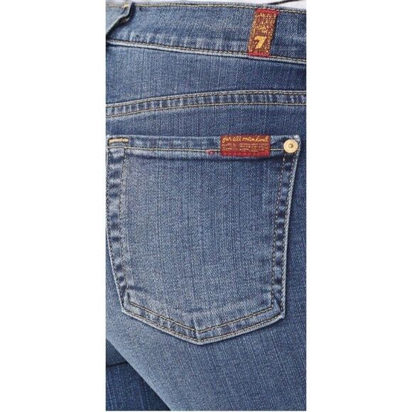 NWT SEVEN 7 FOR ALL MANKIND Sz 30 CROPPED BOOT PRECISION KICK FLARE JEANS  $199 - Picture 3 of 7